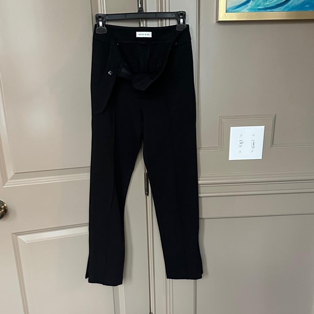 Anine Bing Classic Black Pants, zippers at ankle , back pockets. Size 2
